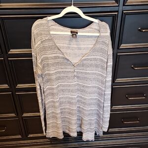 Oh Baby! By Motherhood - Maternity Gray Striped Women's Top - Size XL